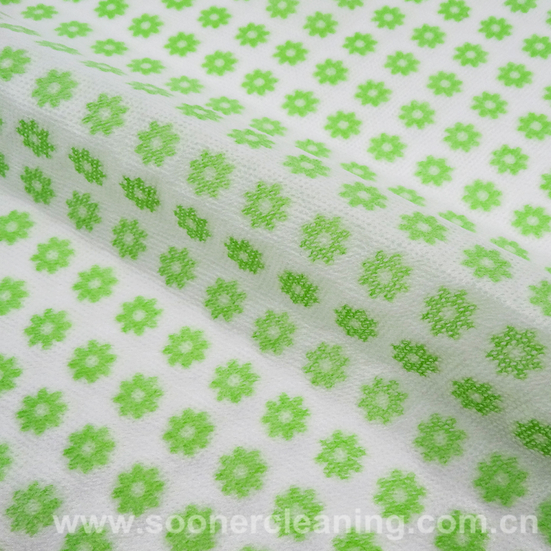 绿色小花纹水刺布