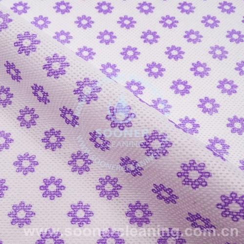紫色小花纹水刺布